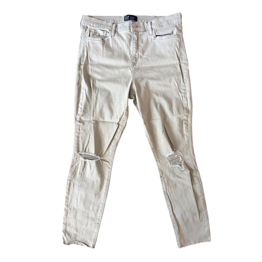 Gap Women's 32R Light Sage Distressed Raw Hem Denim Leggings | SKU 1177